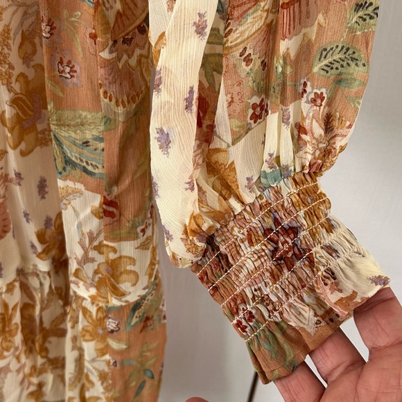 Sezane Estel Dress in Camel Patchwork Size 2 NWT - Picture 10 of 15